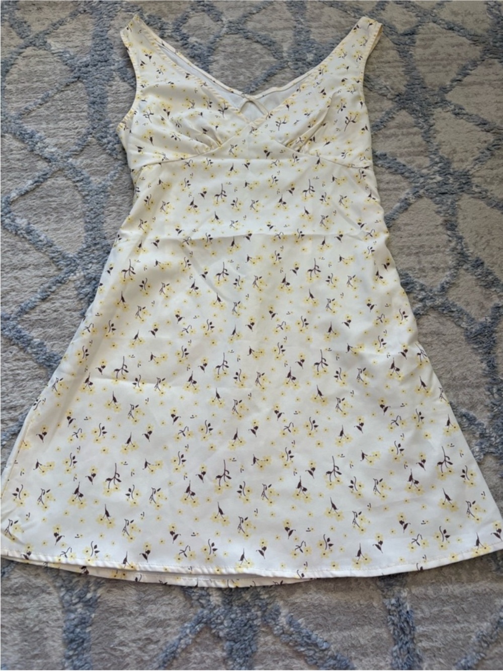 3 for $14 SHEIN Light Yellow Floral A-Line Summer Dress size xs